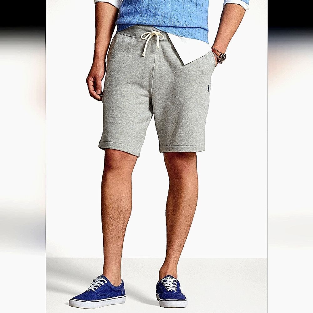 Ralph Lauren Gray Athletic Shorts Relaxed Fit Cotton-Blend